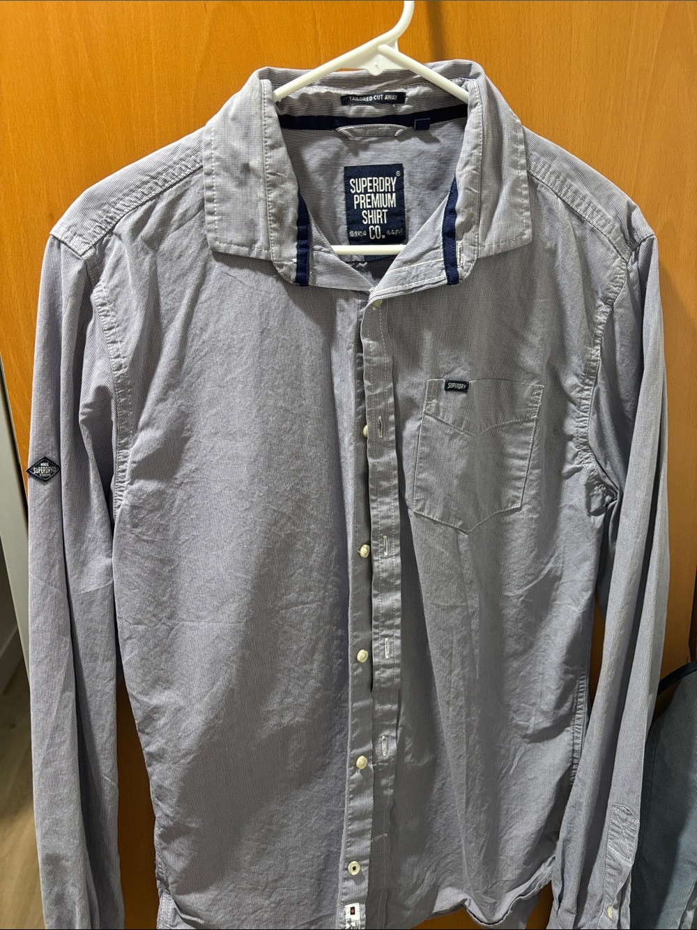 Superdry Light Gray Men's Casual Button-Down Shirt